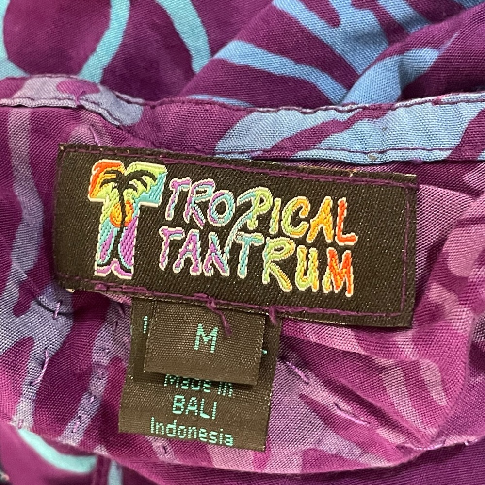 Tropical Tantrum vibrant purple and blue coral print mini dress size Medium - Picture 6 of 8